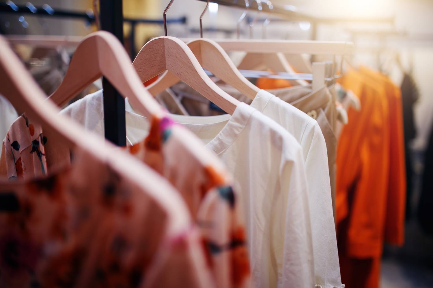 Retail clothing on hangers