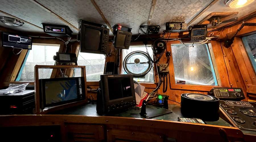 Scene from inside a research boat