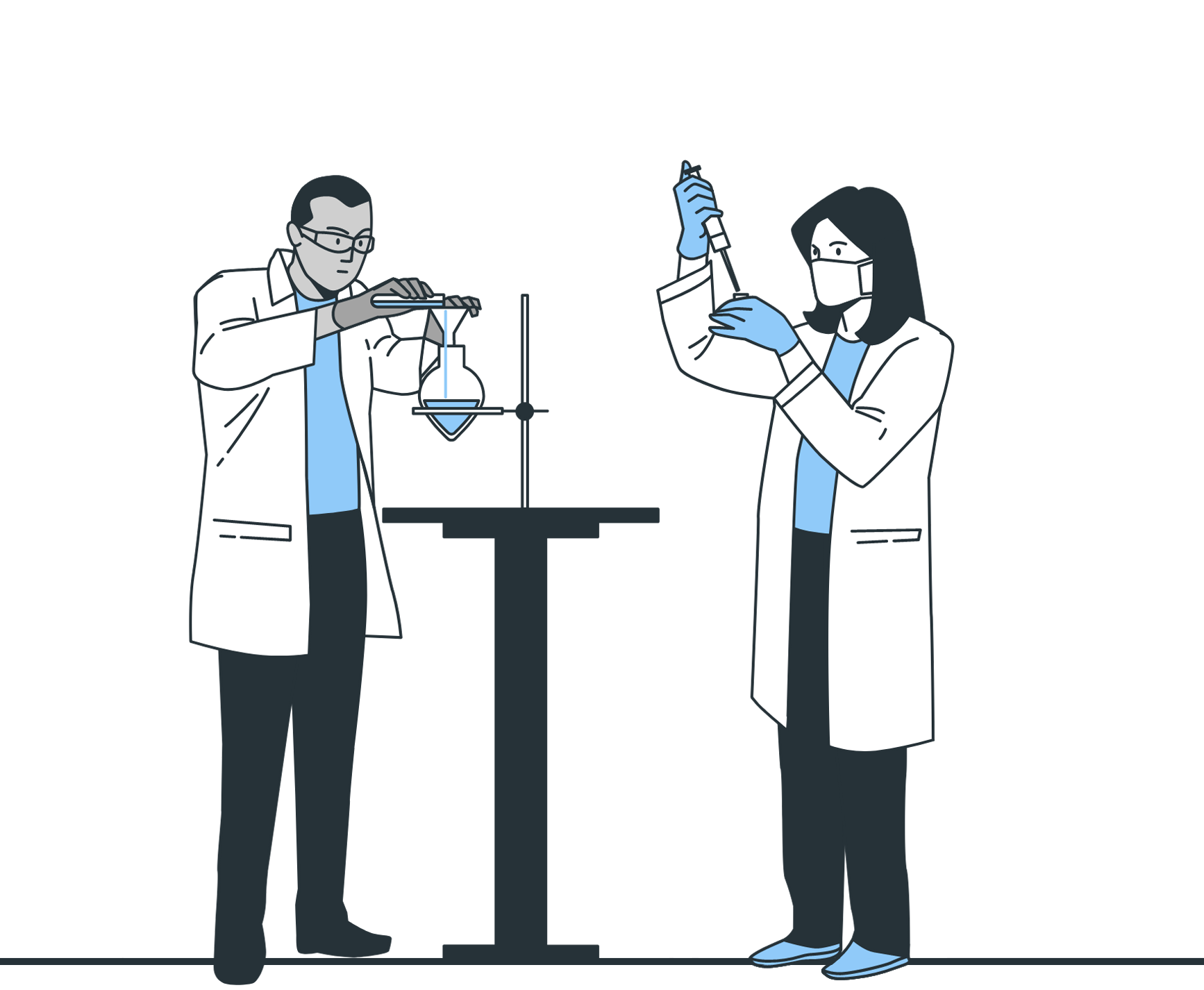 Illustration of chemists
