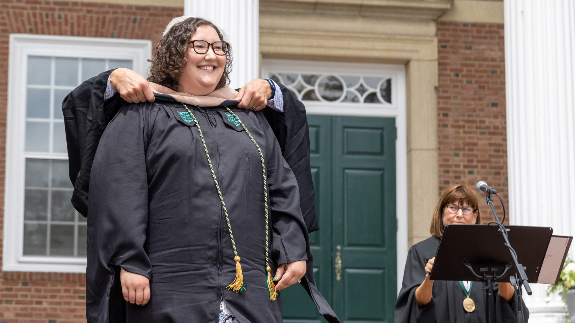 student wearing a LIFT cord at investiture